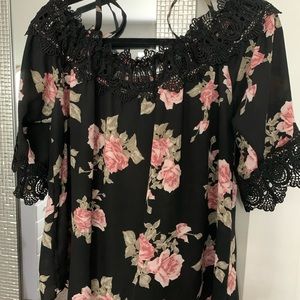 Adorable off shoulder top with lace detail